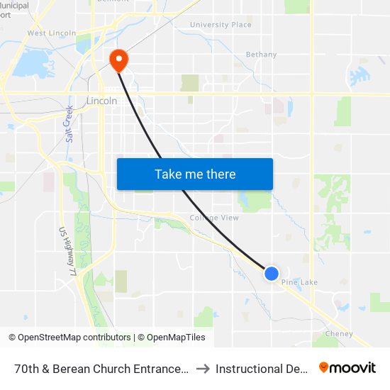 70th & Berean Church Entrance (Southwest Side) to Instructional Design Center map
