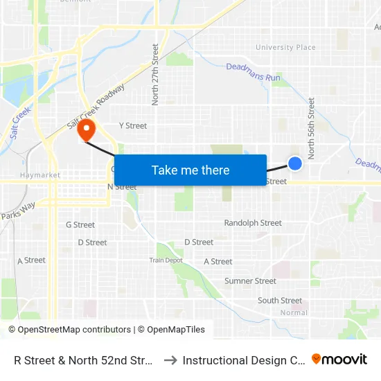 R Street & North 52nd Street, Se to Instructional Design Center map