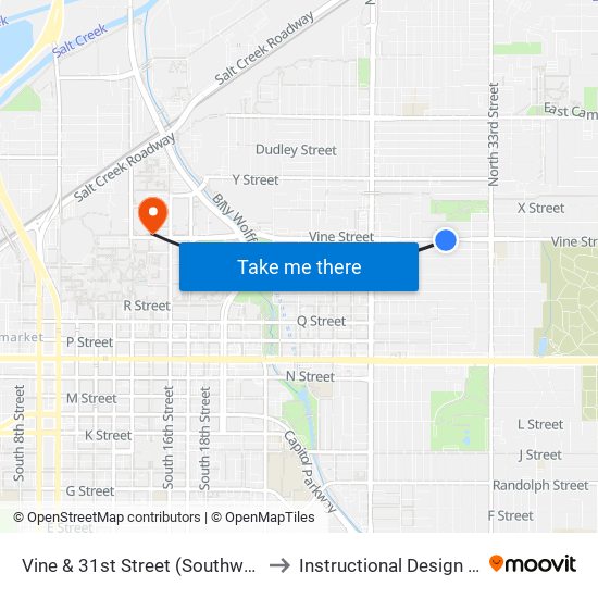 Vine & 31st Street (Southwest Side) to Instructional Design Center map