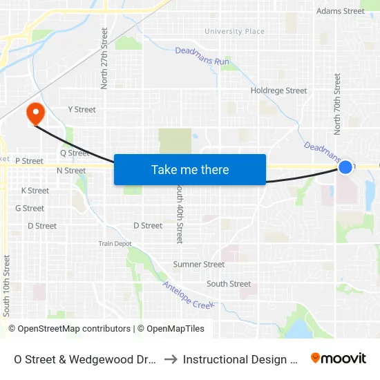 O Street & Wedgewood Drive, Se to Instructional Design Center map