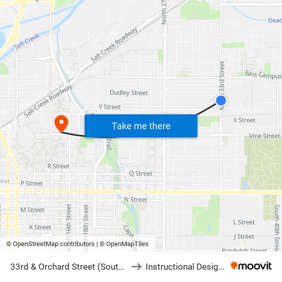 33rd & Orchard Street (Southeast Side) to Instructional Design Center map