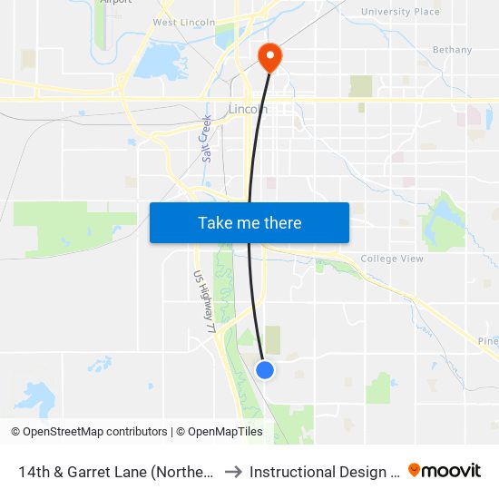 14th & Garret Lane (Northeast Side) to Instructional Design Center map