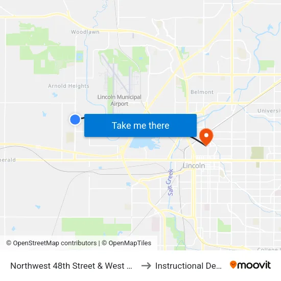 Northwest 48th Street & West Thatcher Lane, SW to Instructional Design Center map