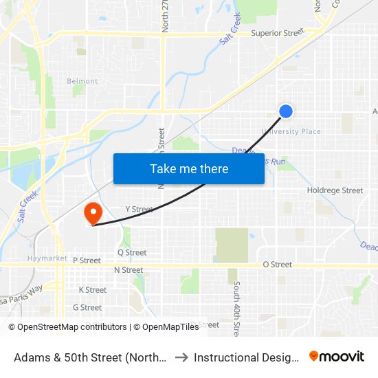 Adams & 50th Street (Northwest Side) to Instructional Design Center map