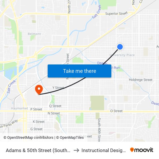 Adams & 50th Street (Southwest Side) to Instructional Design Center map