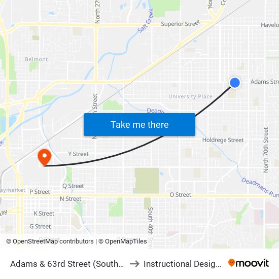 Adams & 63rd Street (Southwest Side) to Instructional Design Center map