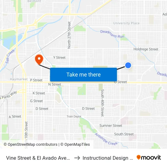 Vine Street & El Avado Avenue, NW to Instructional Design Center map