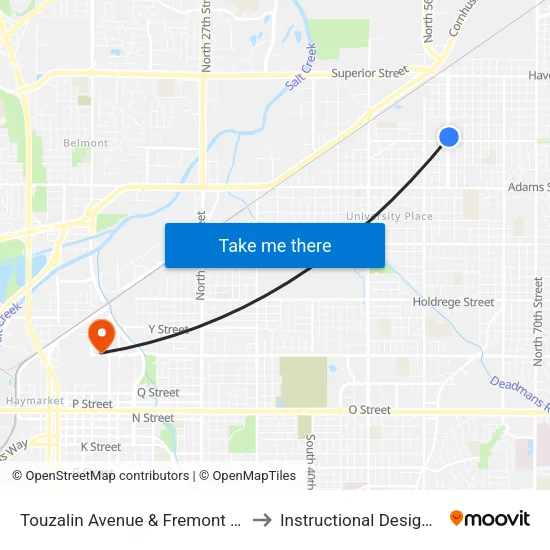 Touzalin Avenue & Fremont Street, NE to Instructional Design Center map