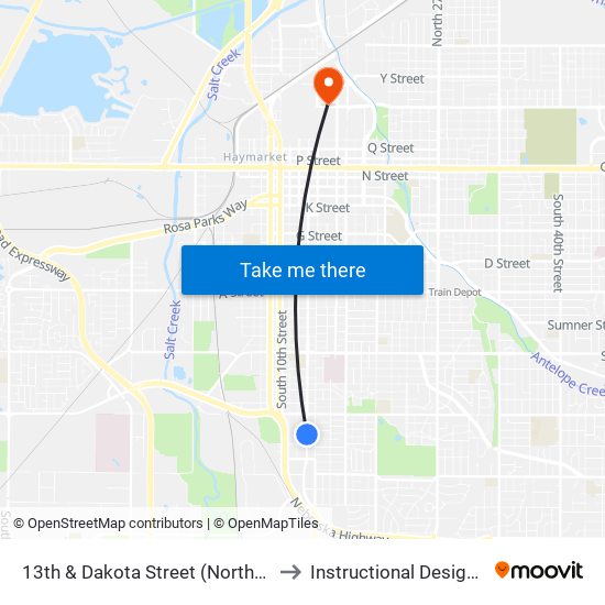 13th & Dakota Street (Northwest Side) to Instructional Design Center map