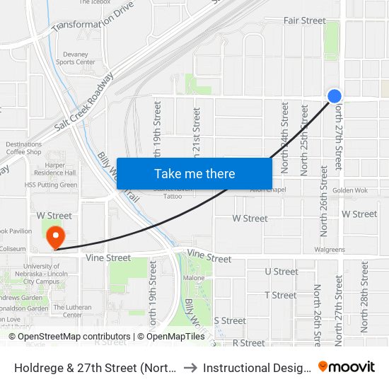 Holdrege & 27th Street (Northwest Side) to Instructional Design Center map