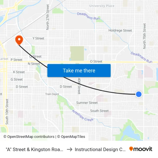 "A" Street & Kingston Road, SW to Instructional Design Center map