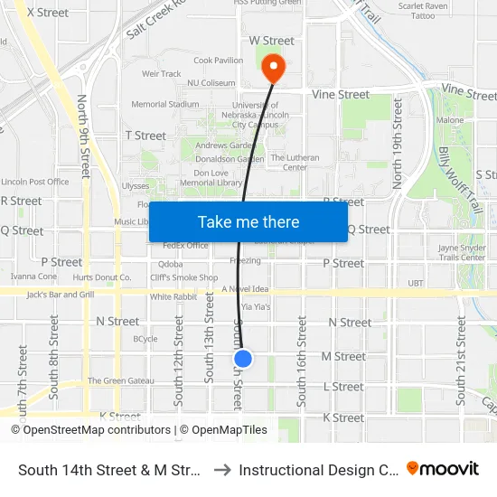 South 14th Street & M Street, Se to Instructional Design Center map