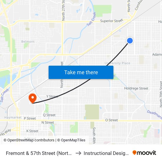 Fremont & 57th Street (Northeast Side) to Instructional Design Center map