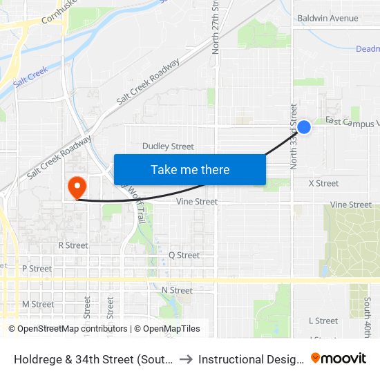 Holdrege & 34th Street (Southwest Side) to Instructional Design Center map