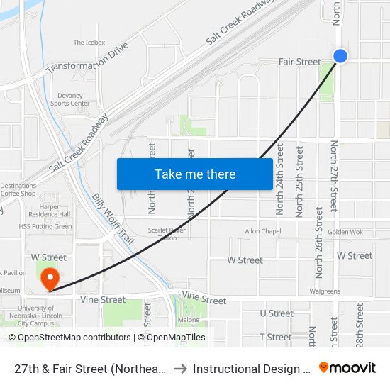 27th & Fair Street (Northeast Side) to Instructional Design Center map