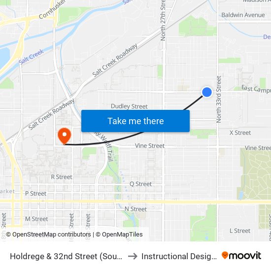 Holdrege & 32nd Street (Southeast Side) to Instructional Design Center map