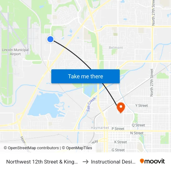 Northwest 12th Street & Kingbird Road, NW to Instructional Design Center map
