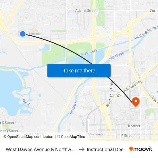 West Dawes Avenue & Northwest 8th Street, SW to Instructional Design Center map