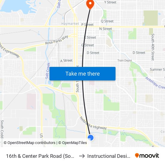 16th & Center Park Road (Southwest Side) to Instructional Design Center map