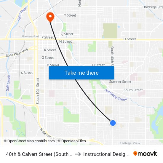 40th & Calvert Street (Southeast Side) to Instructional Design Center map