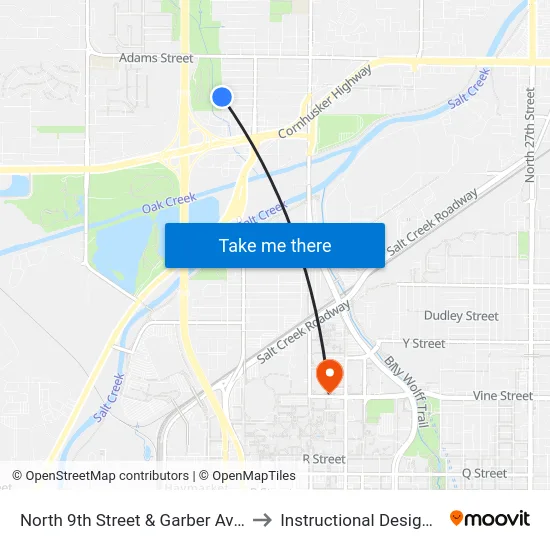 North 9th Street & Garber Avenue, NW to Instructional Design Center map