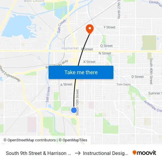 South 9th Street & Harrison Street, NW to Instructional Design Center map