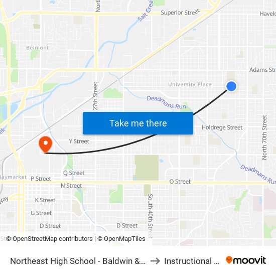 Northeast High School - Baldwin & 63rd Street (Northwest Side) to Instructional Design Center map