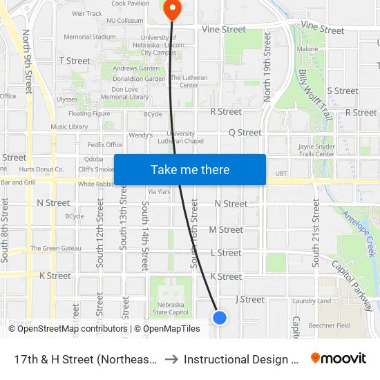 17th & H Street (Northeast Side) to Instructional Design Center map