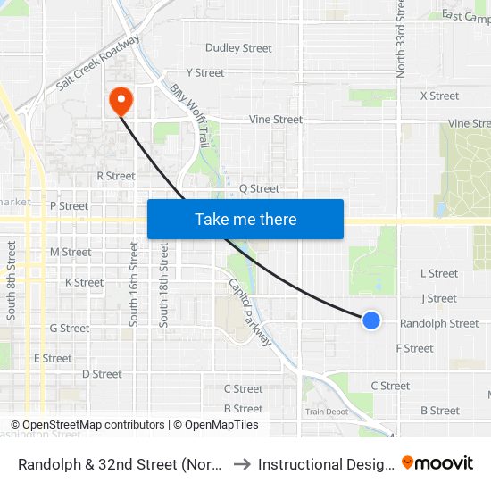 Randolph & 32nd Street (Northwest Side) to Instructional Design Center map