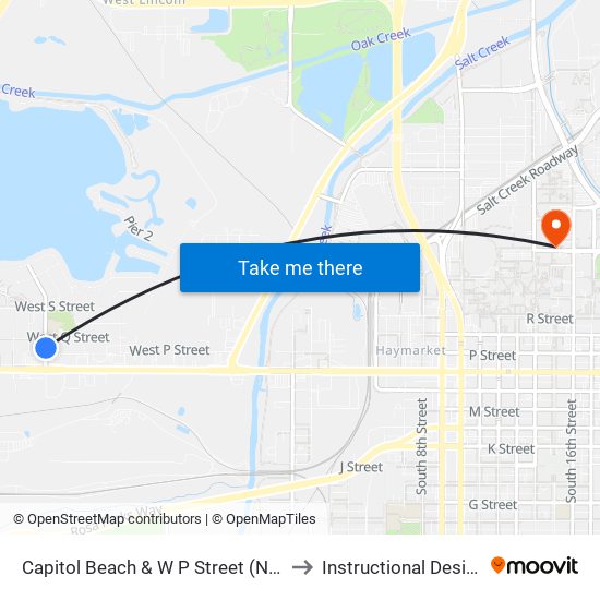 Capitol Beach & W P Street (Northeast Side) to Instructional Design Center map