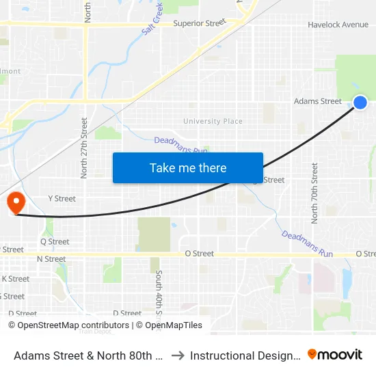 Adams Street & North 80th Street, Se to Instructional Design Center map