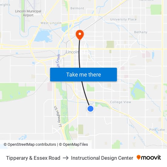 Tipperary & Essex Road to Instructional Design Center map