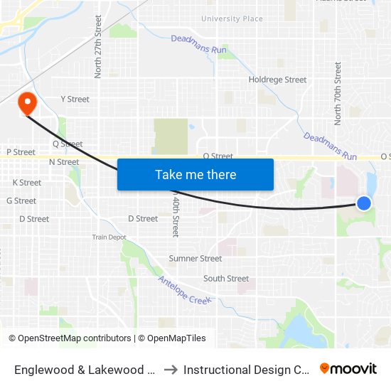 Englewood & Lakewood Drive to Instructional Design Center map