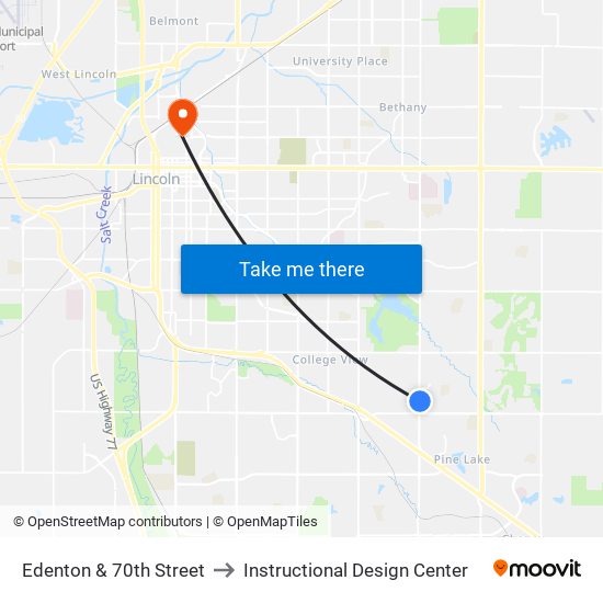 Edenton & 70th Street to Instructional Design Center map