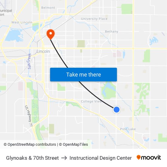 Glynoaks & 70th Street to Instructional Design Center map