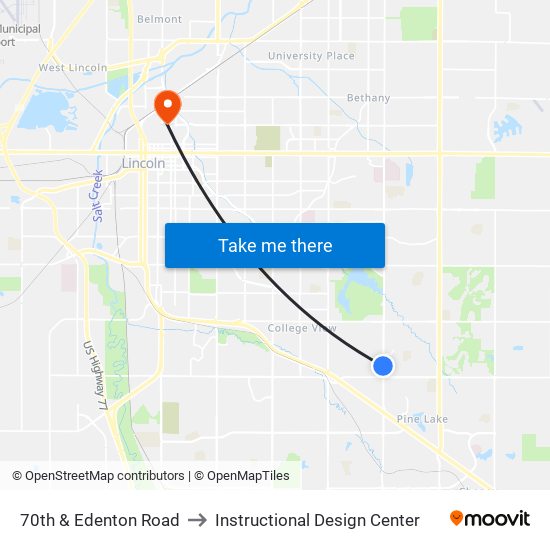 70th & Edenton Road to Instructional Design Center map