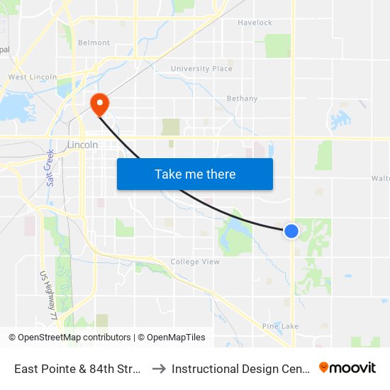 East Pointe & 84th Street to Instructional Design Center map