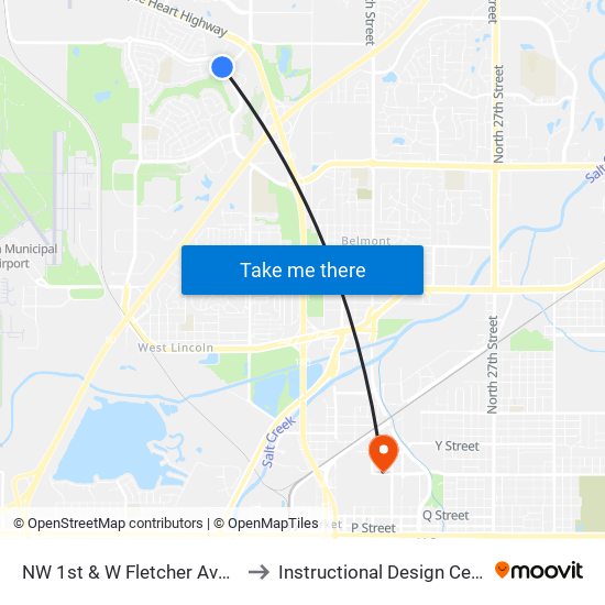 NW 1st & W Fletcher Avenue to Instructional Design Center map