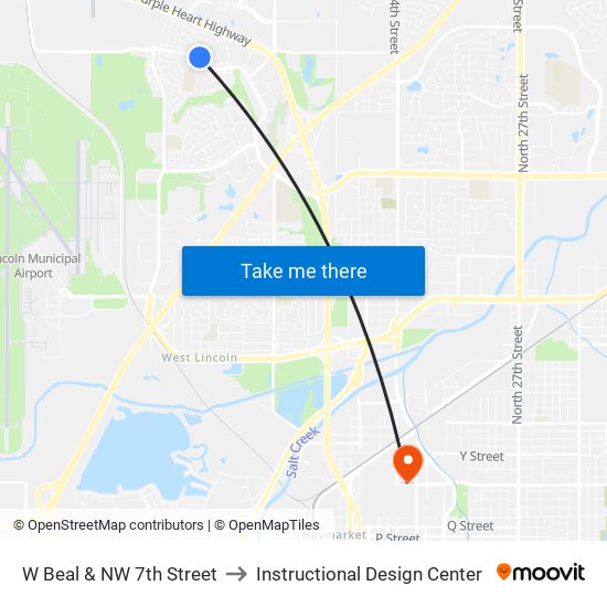 W Beal & NW 7th Street to Instructional Design Center map