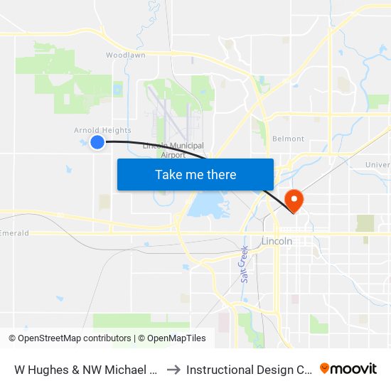 W Hughes & NW Michael Street to Instructional Design Center map