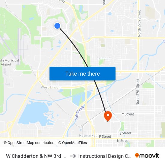 W Chadderton & NW 3rd Street to Instructional Design Center map