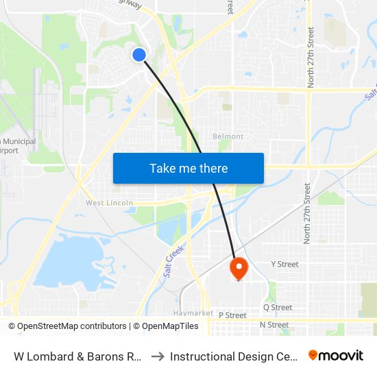 W Lombard & Barons Road to Instructional Design Center map