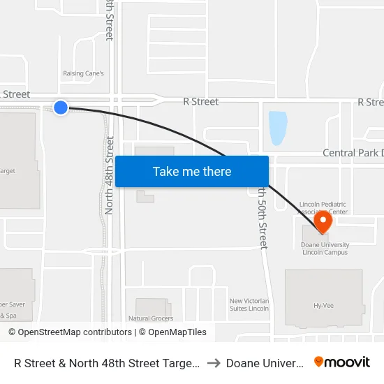 R Street & North 48th Street Target, Se to Doane University map