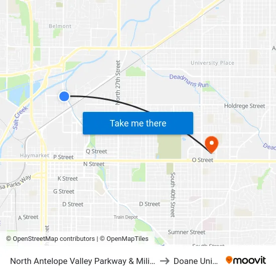 North Antelope Valley Parkway & Military Road, SW to Doane University map