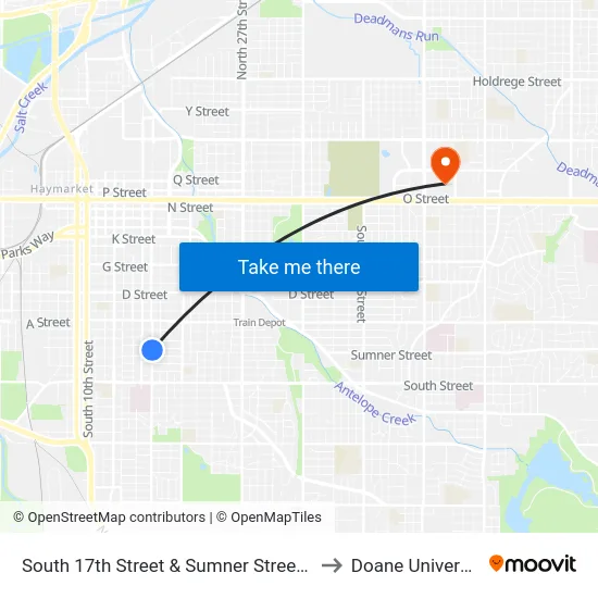 South 17th Street & Sumner Street, Se to Doane University map