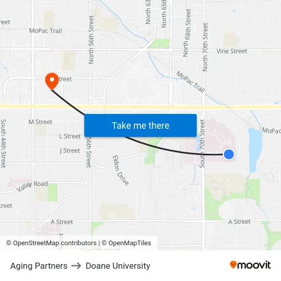 Aging Partners to Doane University map