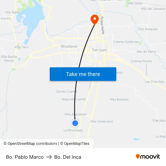 Bo. Pablo Marco to Bo. Del Inca map