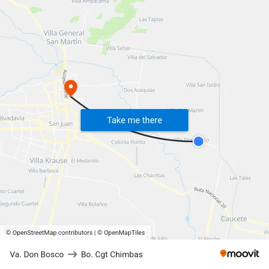 Va. Don Bosco to Bo. Cgt Chimbas map