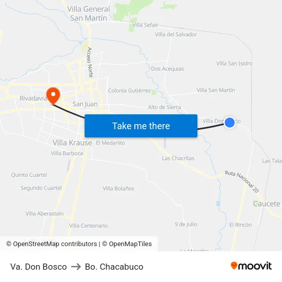 Va. Don Bosco to Bo. Chacabuco map