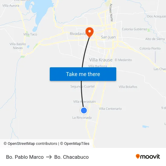 Bo. Pablo Marco to Bo. Chacabuco map
